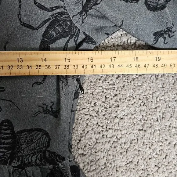 Disturbia Dress Womens 2 Gray Parasite Smock Mini Insects AOP Goth Feminine - Picture 5 of 16